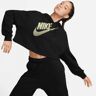 Kapuzensweatshirt NIKE SPORTSWEAR "W NSW FLC PO HOODIE CROP DNC" Gr. M (40/42), schwarz (black) Damen Sweatshirts