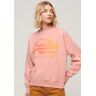 Sweatshirt SUPERDRY "TONAL VL LOOSE SWEATSHIRT" Gr. XL, bunt (peach pink marl) Damen Sweatshirts