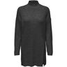 Strickpullover ONLY "ONLKATIA LS LONG SLIT HIGHNECK KNT" Gr. XL (42), grau (dark grey melange) Damen Pullover