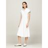 Polokleid TOMMY HILFIGER "F&F STP SLV KNEE POLO DRESS" Gr. M, N-Gr, weiß (optic white) Damen Kleider Freizeitkleider mit kontrastfarbenen Einsätzen