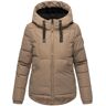 NAVAHOO Modische Steppjacke mit Kapuze "Eisbällchen" Taupe Grey XS