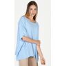 floria Damen-Maxibluse mit kurzen Fledermausärmeln Blusen Damen Blau Größe Unica