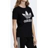 Adidas FM3311 TREFOIL TEE Damen T-Shirt mit Rundhalsausschnitt Kurzarm T-Shirt Damen Schwarz Größe 40