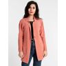 Solada Lange Strickjacke mit Knopf Strickjacke Damen Rosa Größe Unica