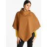 Rlinea Poncho-Umhang für Damen mit Knöpfen Wintermäntel Damen Braun Größe Unica