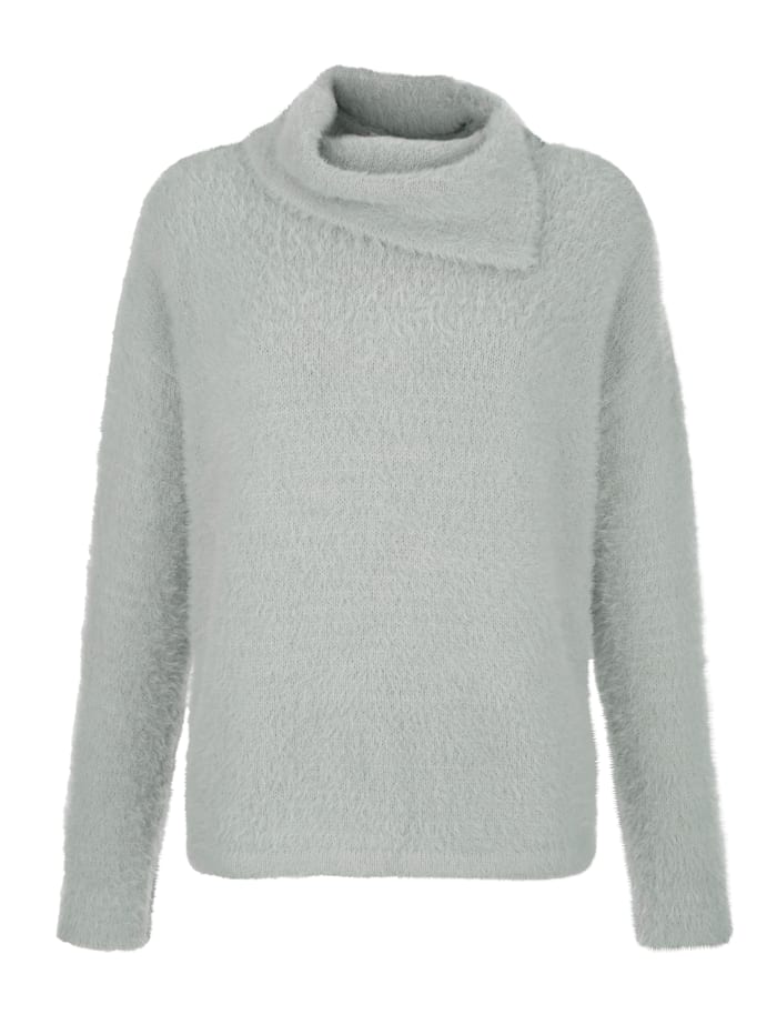 Alba Moda Pullover in effektvollem Flauschgarn, grau