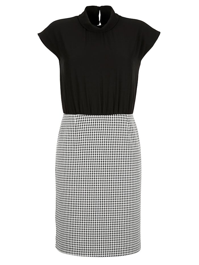 Alba Moda Kleid in zwei geteilter Optik, schwarz