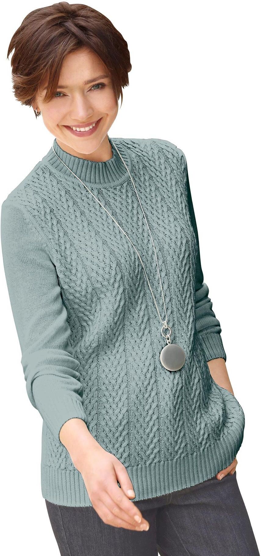 Casual Looks Stehkragenpullover »Pullover«, dunkeltürkis-türkis