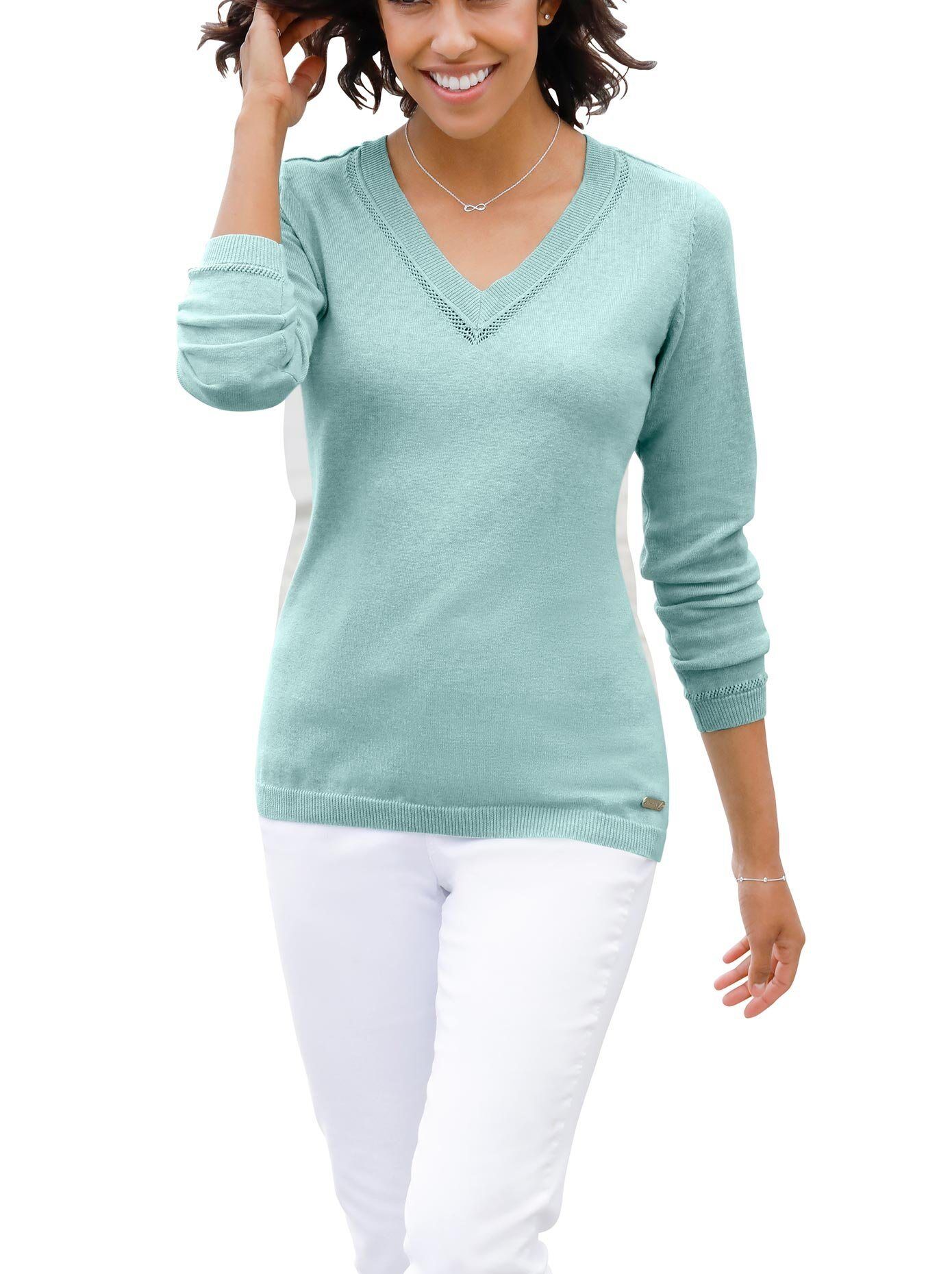 Casual Looks Strickpullover »Pullover«, mint-meliert-hellmint