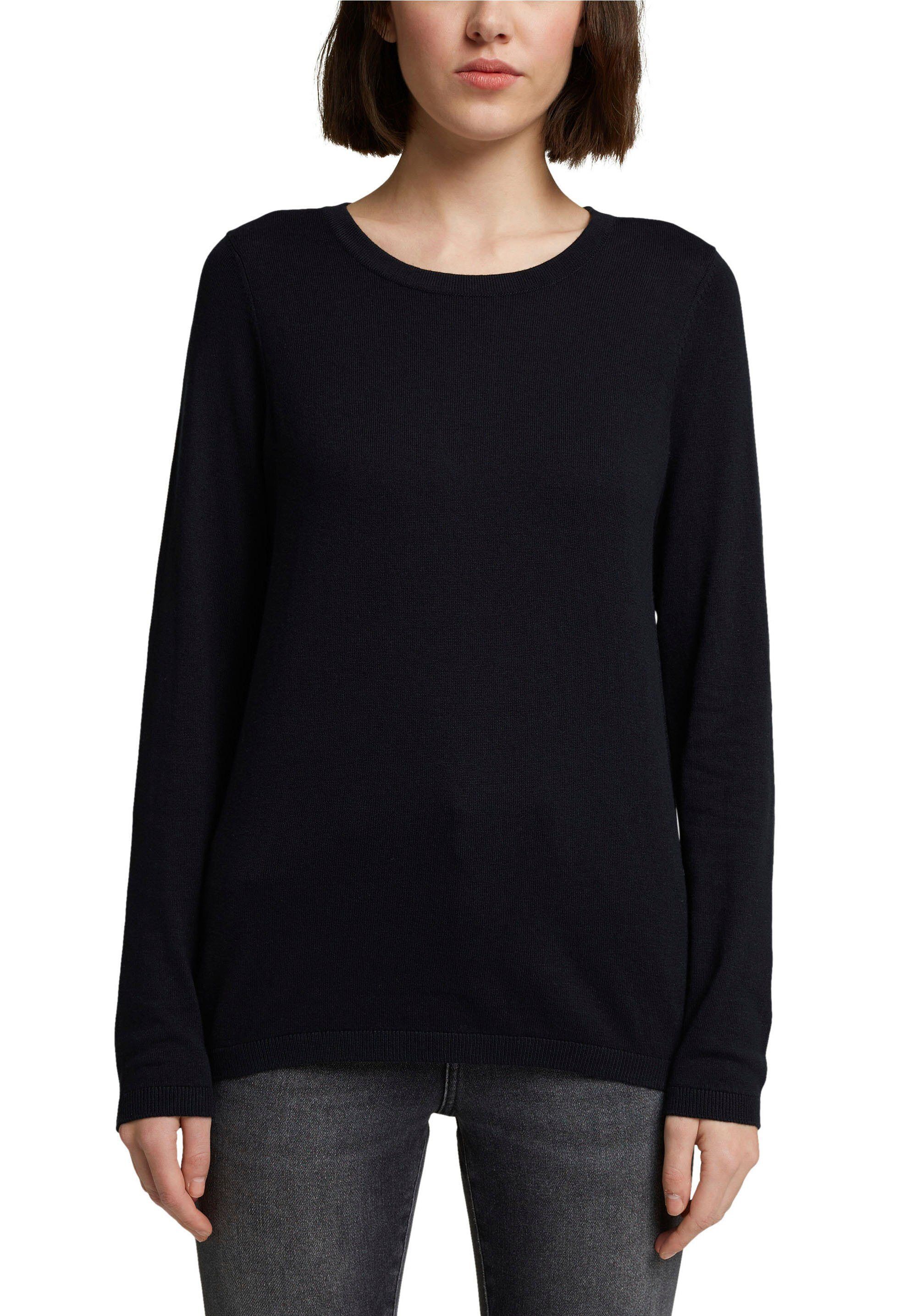 edc by Esprit Strickpullover im Basic Look, schwarz