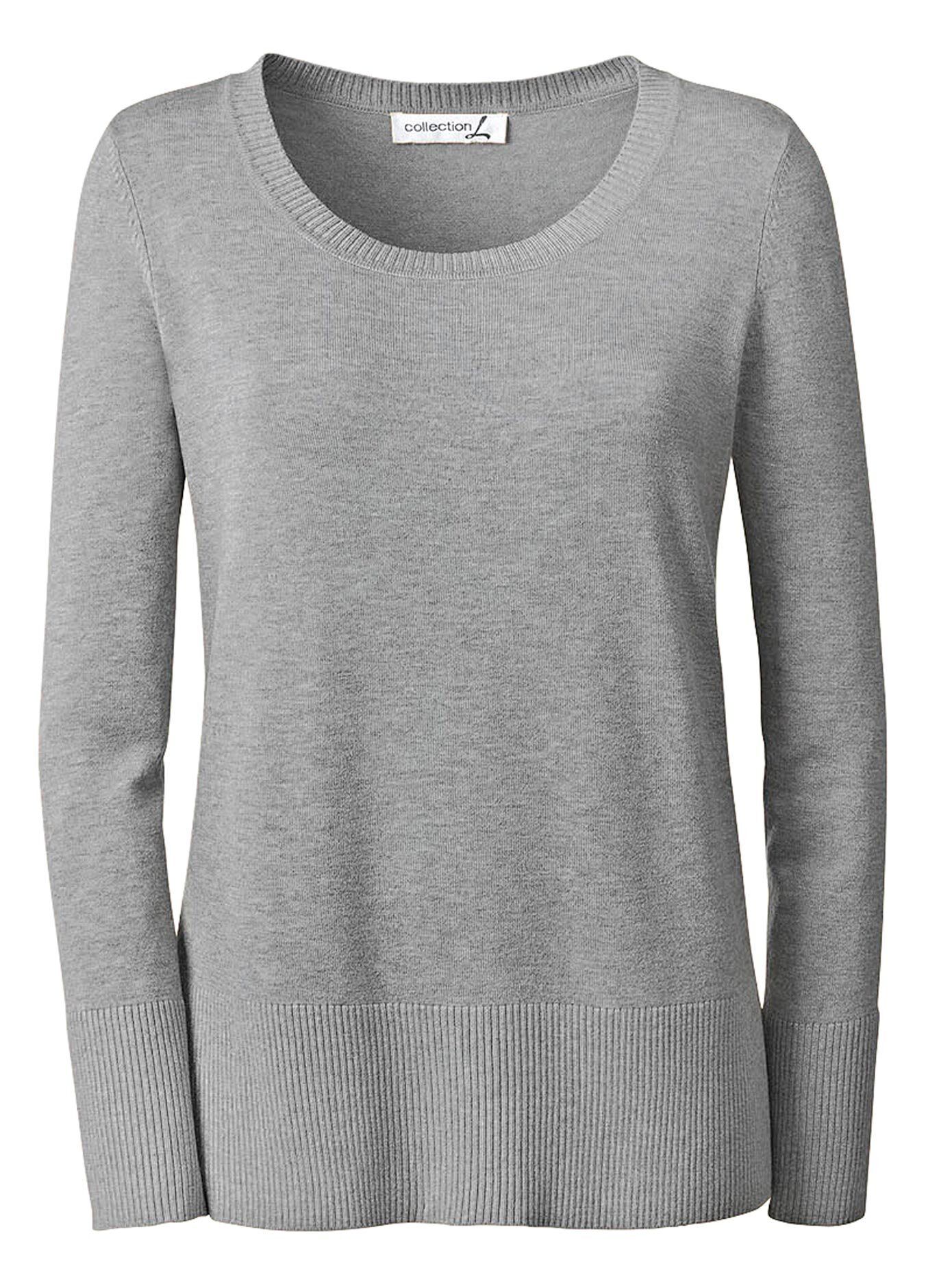 Casual Looks Rundhalspullover »Rundhals-Pullover«, grau-meliert