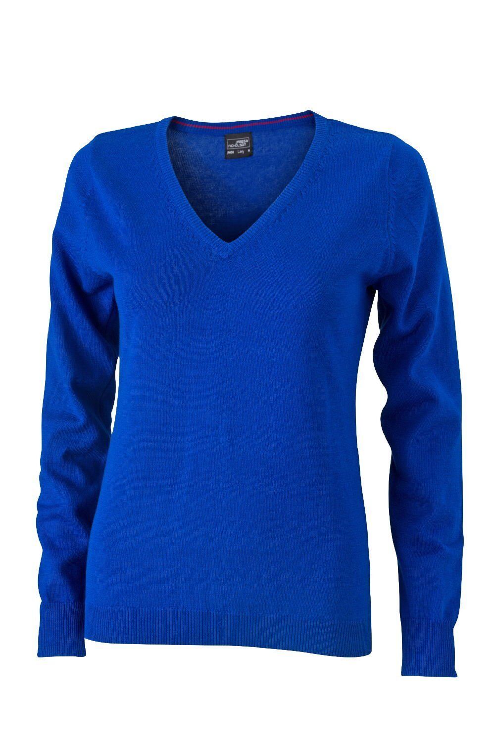 James & Nicholson Strickpullover », JN 658 Damen V-Neck Pullover«, royal