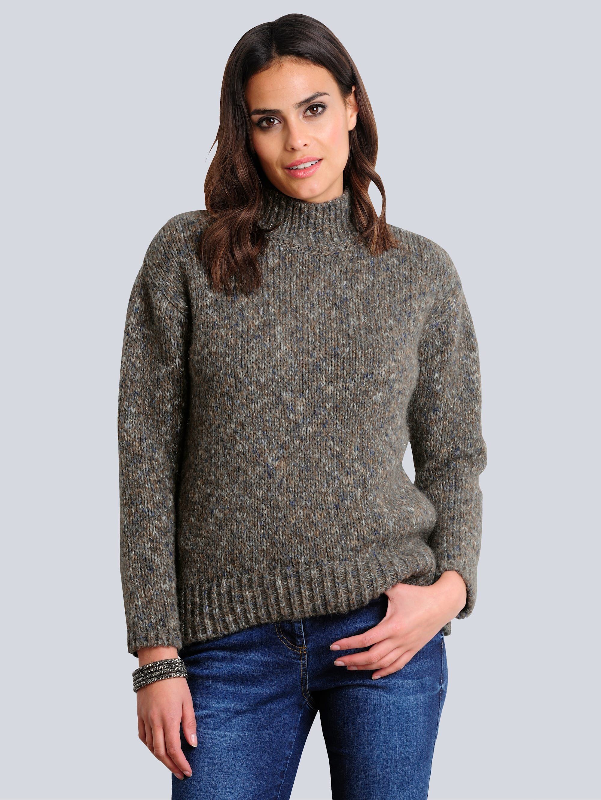 Alba Moda Strickpullover mit Melange-Effekt