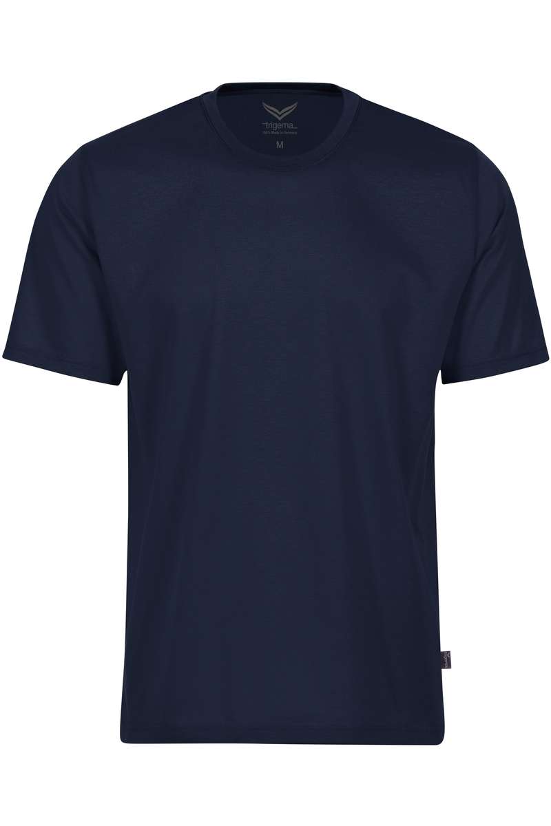 TRIGEMA Comfort Fit T-Shirt Rundhals navy, Einfarbig