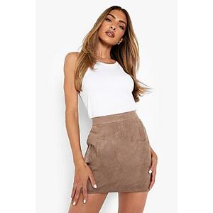 Woven Soft Suedette A Line Mini Skirt  taupe 34 Female
