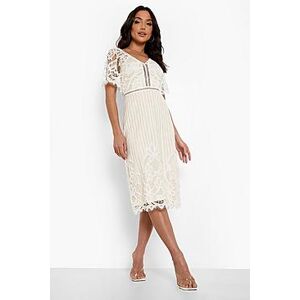 Boutique All Over Lace Bodycon Midi Dress  white 38 Female