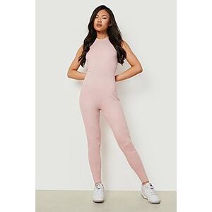 Woman Strap Sculpt Knitted Jumpsuit  nude L Female