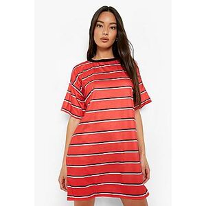 Stripe Oversized T-shirt Dress  red 40 Female