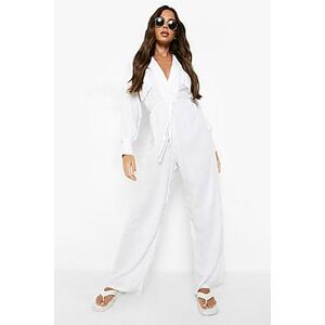 Oversized Utility Wide Leg Jumpsuit  white 40 Female