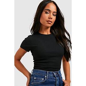 Petite Recycled Rib Crew Neck T-shirt  black 32 Female