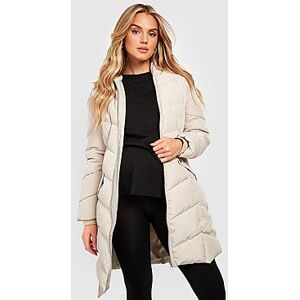 Maternity Faux Fur Pre & Postpartum 3 In 1 Parka Coat With Extender  stone 40 Female