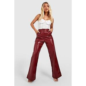 Wide Leg Split Back Pu Trousers  wine 38 Female