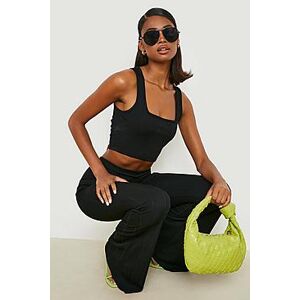 Bandage Scoop Neck Crop Top & Flared Trousers    Female