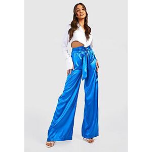 Satin Luxe Wide Leg Cargo Trouser  cobalt 38 Female