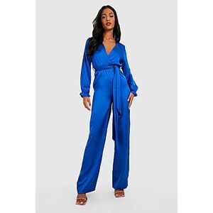 Tall Satin Wrap Belted Jumpsuit  royal 34 Female