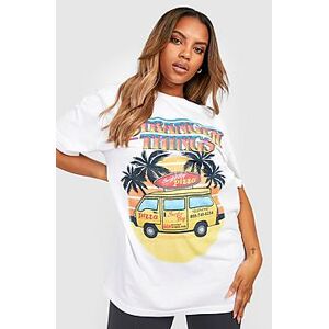 Plus Stranger Things Pizza Van T-shirt  white 24-26 Female