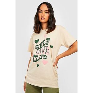 Self Love Club Printed Oversized T-shirt  sand L Female