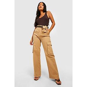 Petite Belted Cargo Jeans  camel M Female