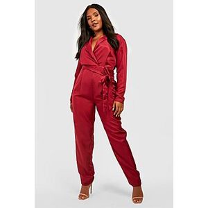 Plus Wrap Tapered Jumpsuit  berry 50 Female