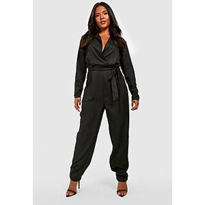 Plus Wrap Tapered Jumpsuit  black 46 Female