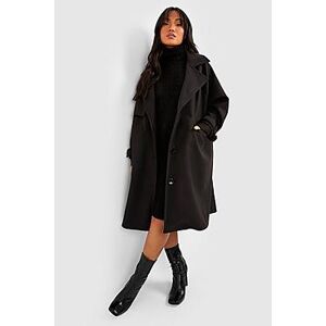 Petite Premium Wool Look Oversized Coat  black L Female