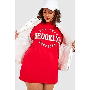 Plus Brooklyn Downtown Printed T-shirt Dress  red 48 Female