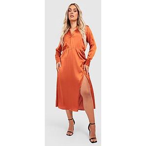 The Plus Satin Midaxi Dress  rust 56 Female