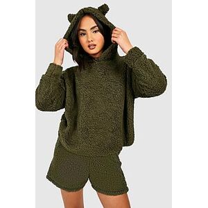 Teddy Borg Hoody & Short Lounge Set  khaki L Female