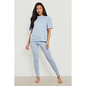 Basic T-shirt and Legging Soft Jersey PJ Set  baby blue 34 Female