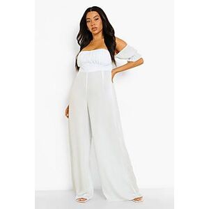 Plus Off The Shoulder Wide Leg Jumpsuit  light blue 46 Female