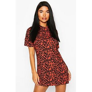 Petite Rib Animal Print T-Shirt Dress  rust 38 Female