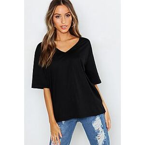 Petite Oversized V-Neck T-Shirt  black 32 Female