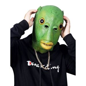 High Discount sjov hovedbeklædning festival sjov cosplay kostume maske unisex voksen karnevalsfest grøn fisk hovedmaske hovedbeklædning #9307913