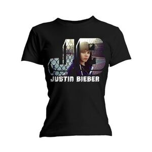 Justin Bieber Ladies T-Shirt: Photo Black (Skinny Fit) (Small)