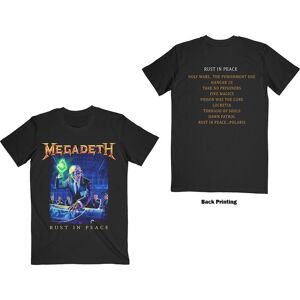 Megadeth Unisex T-Shirt: Rust In Peace Track list (Back Print) (Medium)