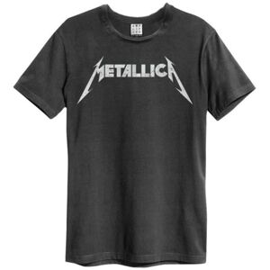 Metallica: Logo Amplified Vintage Charcoal Small T Shirt