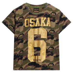 Superdry Osaka 6 Camo 90s T-shirt Med Korte ærmer Brun XS Kvinde