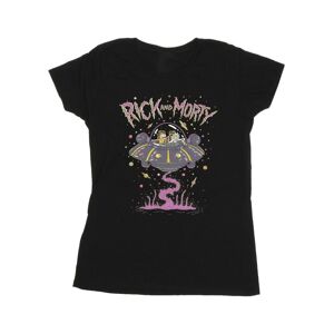 Rick And Morty Womens/Ladies Pink Spaceship Cotton T-Shirt