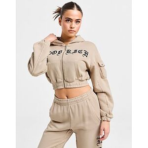 Hoodrich Dusk Full-Zip Crop Hoodie, Brown