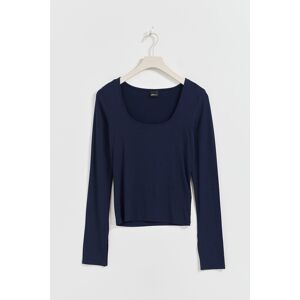 Gina Tricot - Soft touch jersey top - Langærmede toppe- Blue - XS - Female  Female Blue